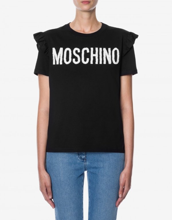 Jersey T-shirt Embroidery Logo - T-Shirts - Clothing - Women - Moschino | Moschino Official Online Shop