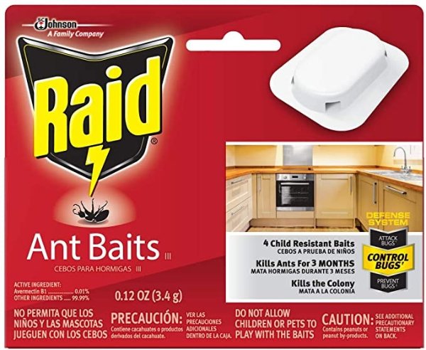 Ant Killer Baits, For Household Use, Child Resistant, 4 Count