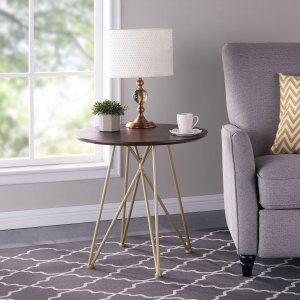 Better Homes & Gardens Genevieve Accent Table, Wood and Gold