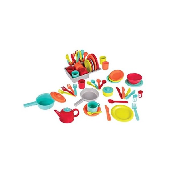 Deluxe Kitchen Pretend Play Accessory Toy Set (71 pieces including Pots & Pans)