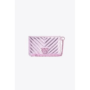 Chevron-patterned card holder with chain