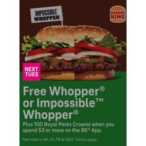 T-Mobile Customers 09/20/22: Free Whopper or Impossible Whopper*, Redbox rental, and Grove Co. starter set