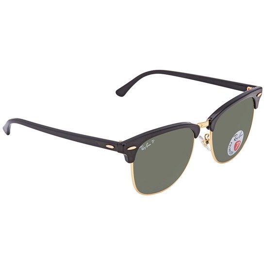 Ray Ban Clubmaster Classic Polarized Green Classic Round Unisex Sunglasses RB3016F 901/58 55