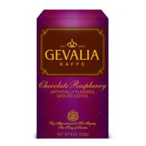 4 boxes of Gevalia coffee or tea, stainless steel canister & scoop