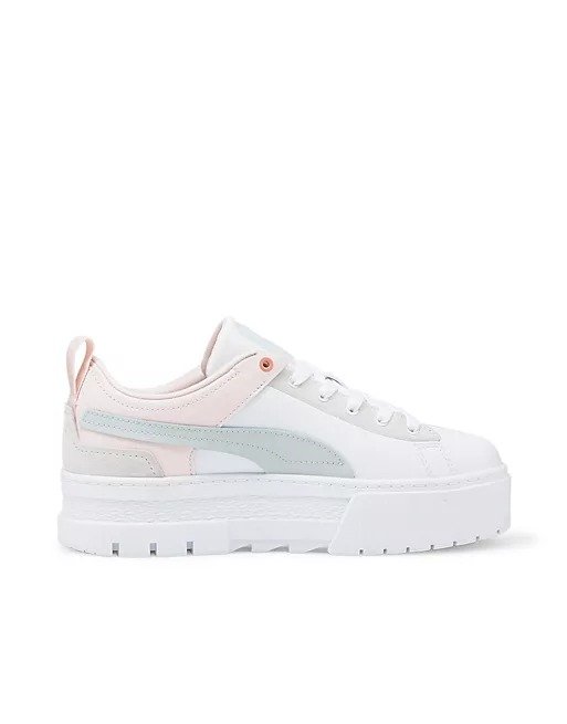 Mayze platform sneakers in white and pink
