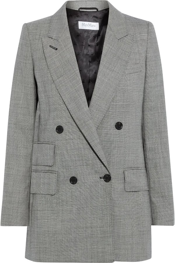 Antiope double-breasted wool-blend blazer