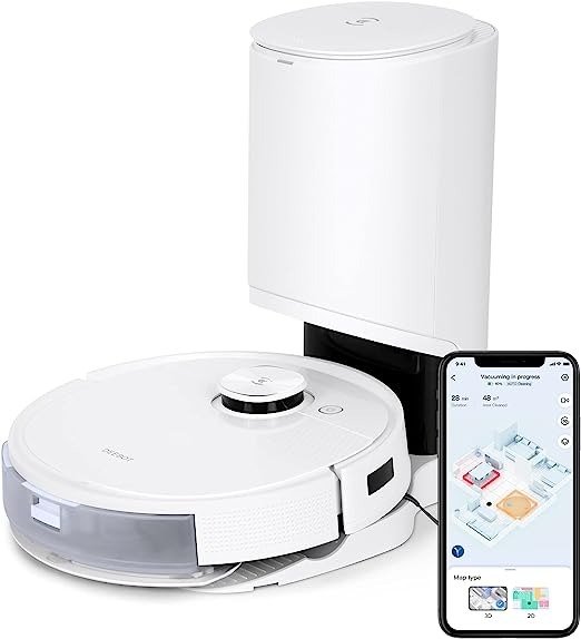DEEBOT T9+ Robot Vacuum and Mop Combo with Auto-Empty Station, Precision Laser Mapping, 3D Maps, Oscillating Mopping, 3000Pa Suction, Hands-Free Cleaning for Up to 60 days, Air Freshener