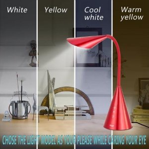 GUANYALED Desk Lamp,Eye-caring Table Light with Touch Control-Red