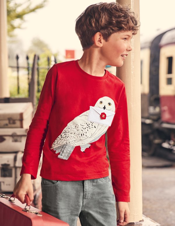 Hedwig Applique T-Shirt - Rockabilly Red | Boden US