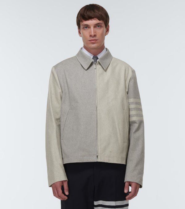 Blouson Cotton Jacket in Grey - Thom Browne | Mytheresa