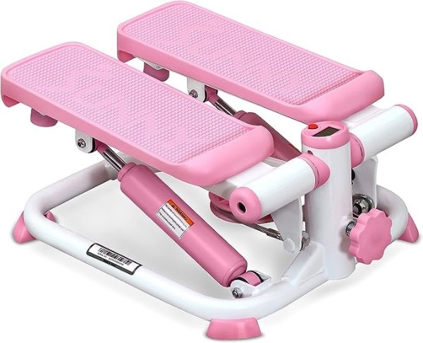 Exercise Stepping Machine, Portable Mini Stair Stepper for Home, Desk or Office Workouts in Pink
