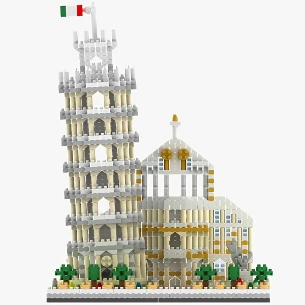 Italian Leaning Tower Of Pisa Building Small Particle Brick And Stone Assembled Building Blocks Diy Assembled Building Block Toys - Toys & Games - Temu