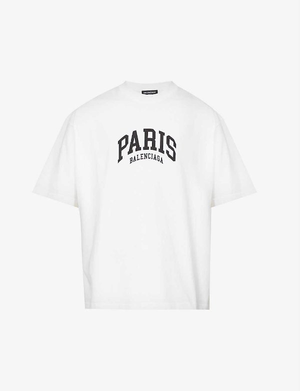 Paris slogan-print cotton-jersey T-shirt