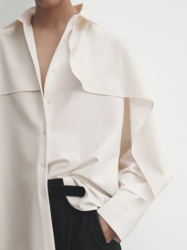 Flowing shirt with double fabric