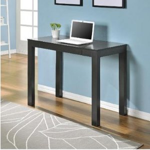 Altra Parsons Study Desk with Drawer, Black Finish