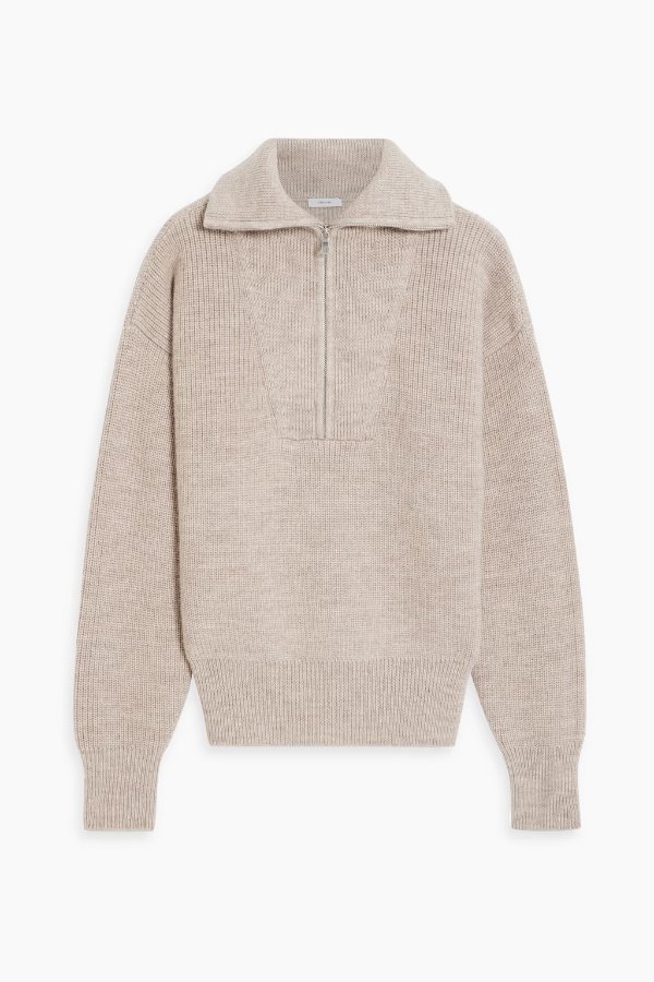 Pippa merino wool and alpaca-blend half-zip sweater