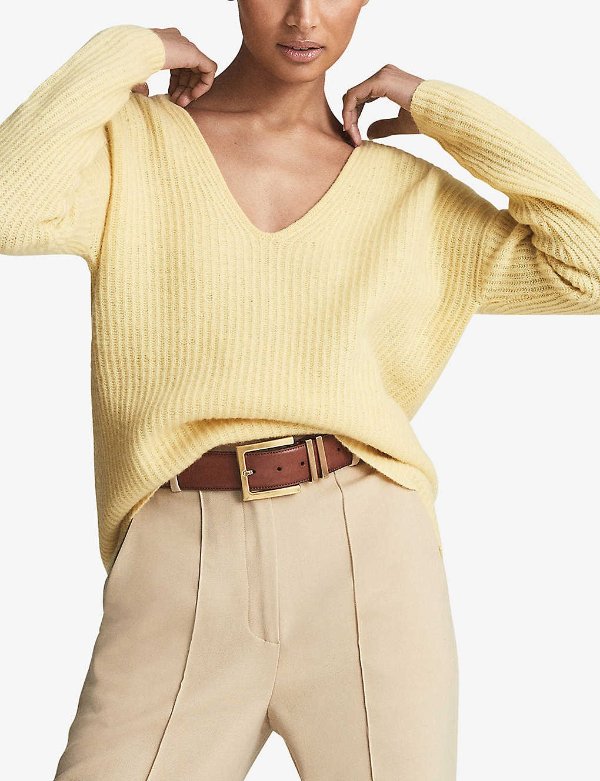 Trinny V-neck wool-cashmere blend jumper