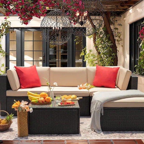 Huang 4 - Person Outdoor Seating Group with Cushions