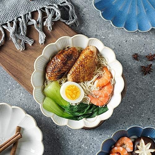 Selamica Ceramic Vintage Japanese Ramen Bowl Set