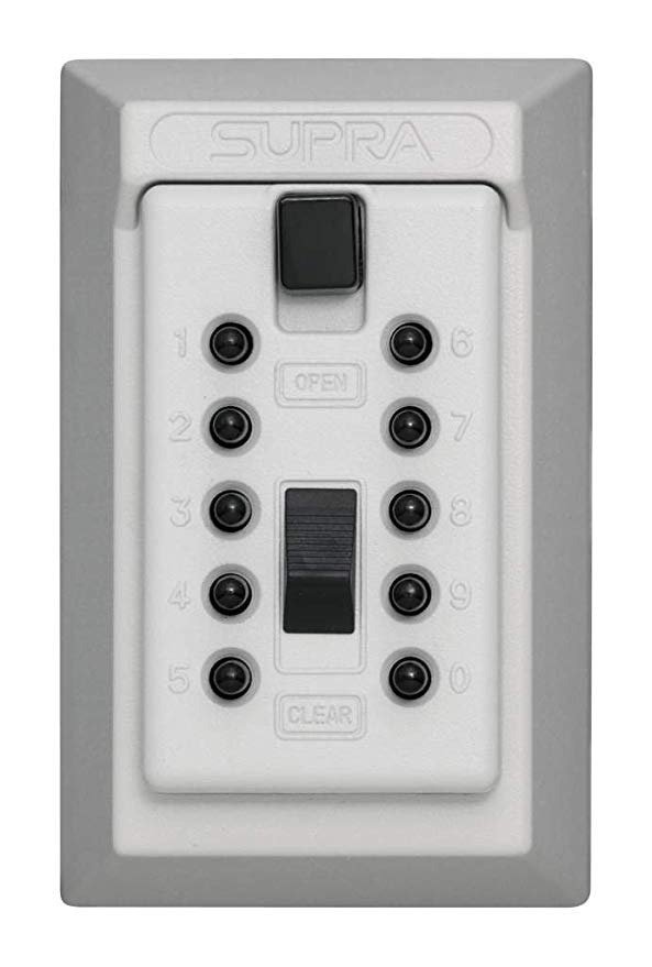 Kidde AccessPoint 001408 KeySafe Original Push Button Combination Permanent Key Lock Box, 5-Key, White
