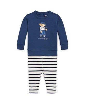 Baby Girls Polo Bear Sweatshirt and Legging, 2 Piece Set