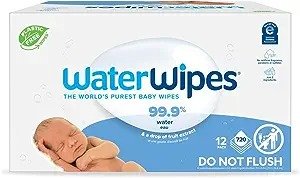 Plant-Based Original Baby Wipes, 99.9% Water Based Wipes, Unscented & Hypoallergenic for Sensitive Skin, 720 Count (Pack of 12), Packaging May Vary