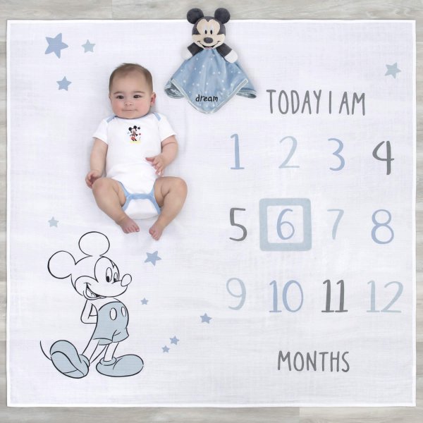 2-Piece Disney Baby Mickey Mouse Milestone & Security Blanket Set