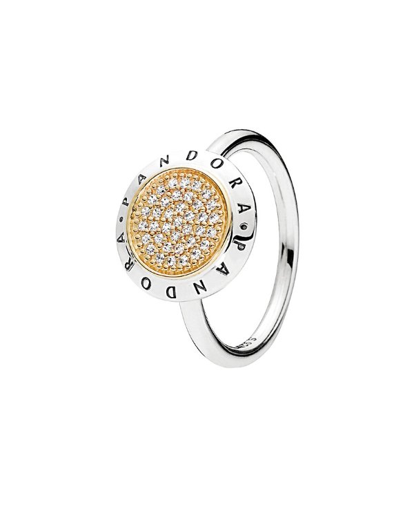 Two Tone CZ Signature Ring