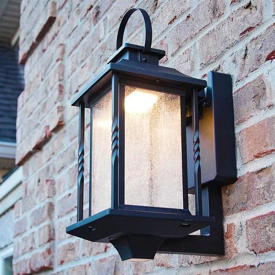 Portable Black Outdoor Integrated LED Wall Lantern Sconce