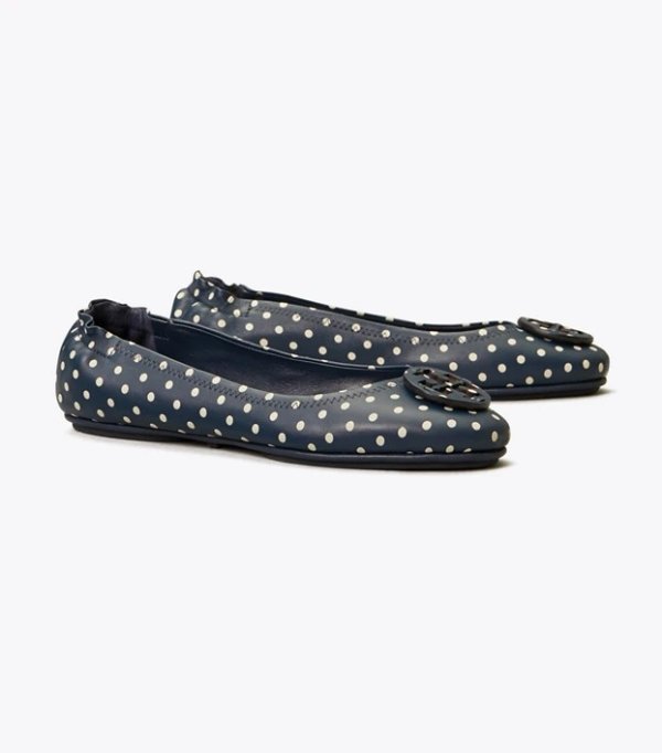 Minnie Printed Travel Ballet Flat, Leather