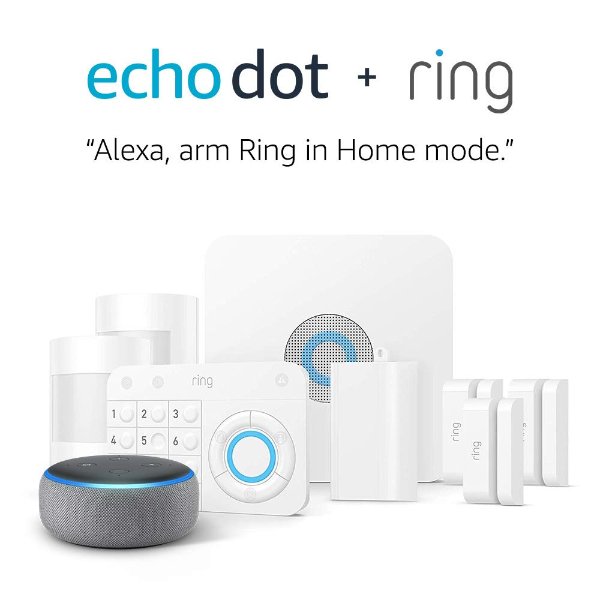 Ring Alarm 8-Piece Home Security Kit + Echo Dot