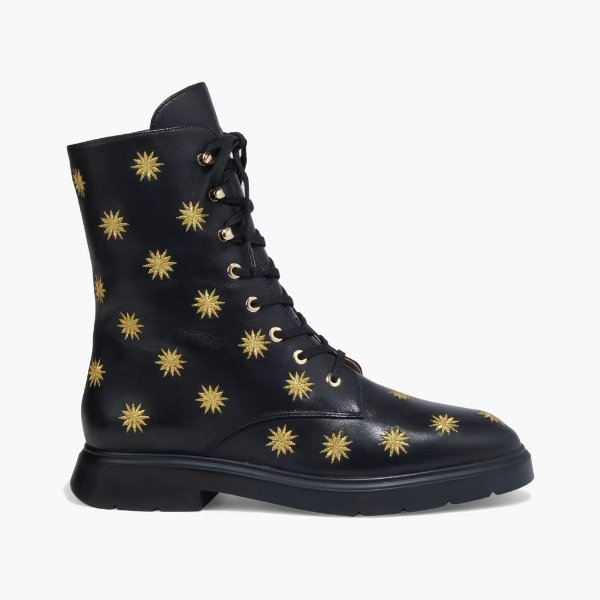 Mckenzee embroidered leather combat boots