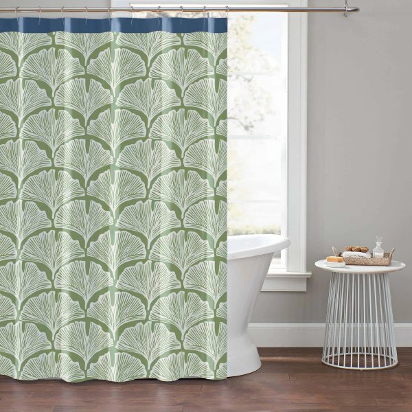Feather Palm Cotton Shower Curtain