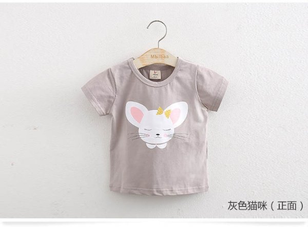 【自营】宝宝卡通印花短袖T恤夏装韩版新款女童男童儿童上衣