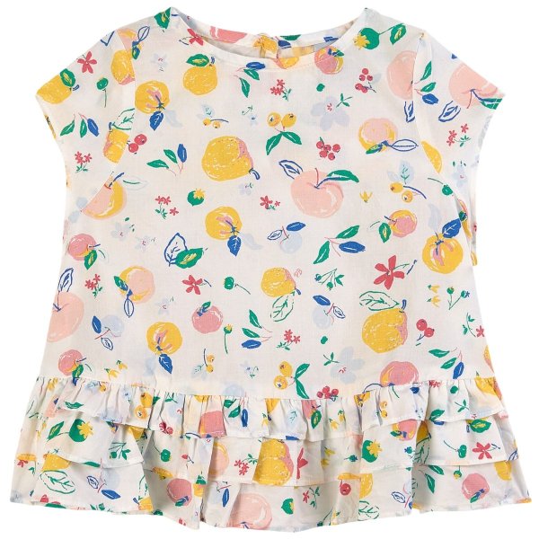 White Multi Fruit Print Dress | AlexandAlexa
