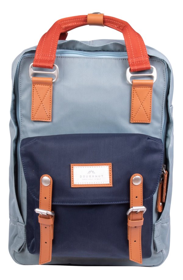 Macaroon Earth Tone Series Leather Trimmed Backpack