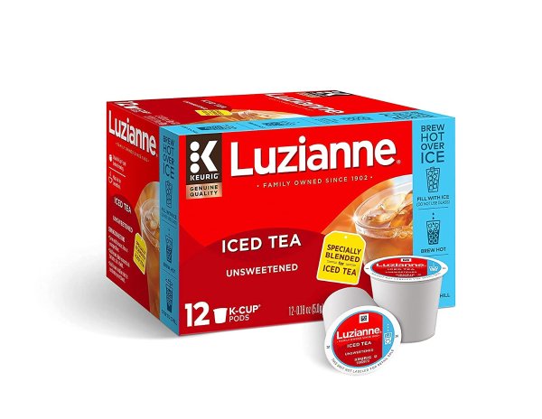 Luzianne Unsweetened Iced Tea, Single Serve K-Cup Pods, 12 Count