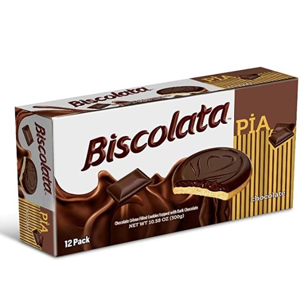Pia Chocolate and Fruit filling Cookies Snacks (Chocolate, 12 Pack)