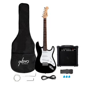 Indio by Monoprice Cali Complete Full-size Electric Guitar Package with 10W Amp, Strap, and Extra Strings