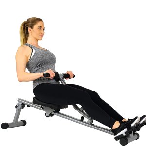 Sunny Health & Fitness SF-RW1205 Rowing Machine Rower w/ 12 Level Adjustable Resistance, Digital Monitor and 220 LB Max Weight