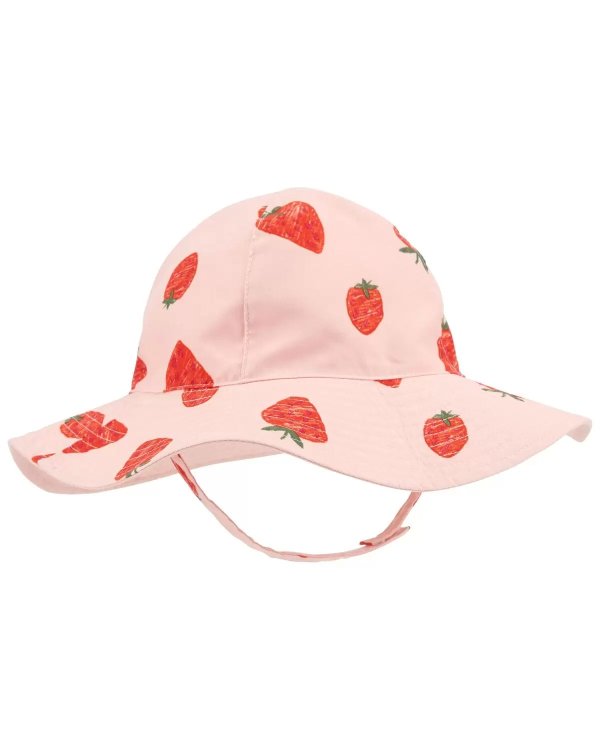 婴儿草莓双面遮阳帽