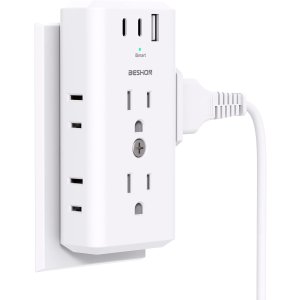 BESHON Outlet Extender Multi Plug Outlet, USB Wall Charger