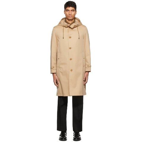 Burberry官网$2250 连帽大衣