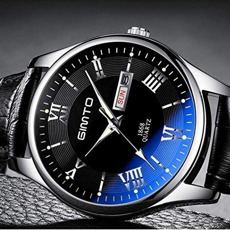 Watches Men‘s Watch Deep Blue/Black Watch Ultra Thin Wrist Watches for Men Fashion Watch Waterproof Dress Stainless Steel Band