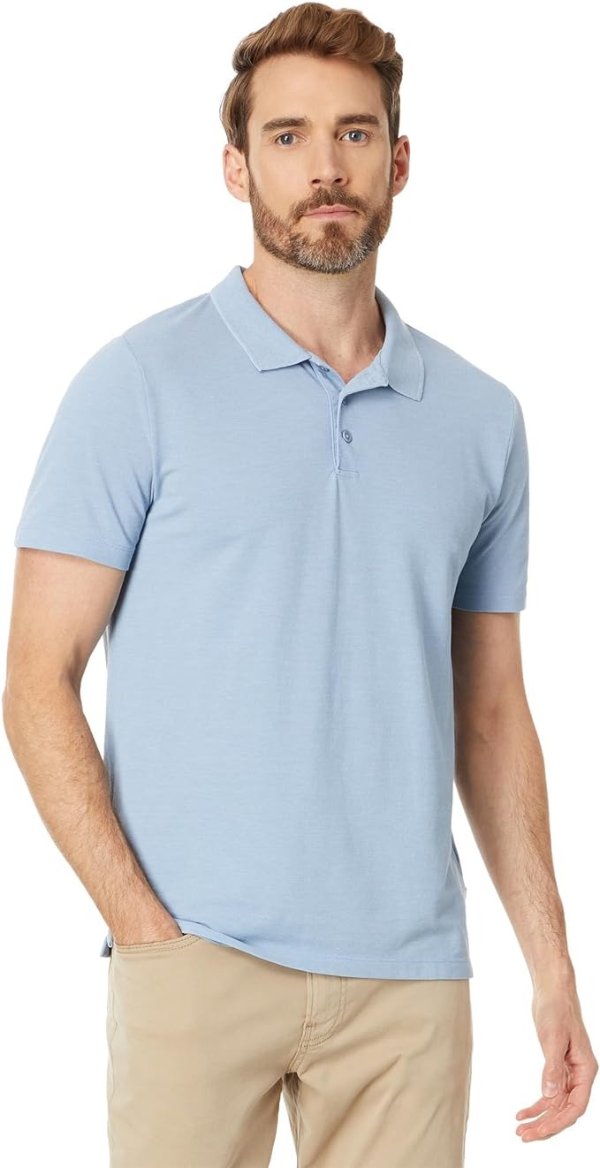 Men's Venice Burnout Pique Short Sleeve Polo Shirt