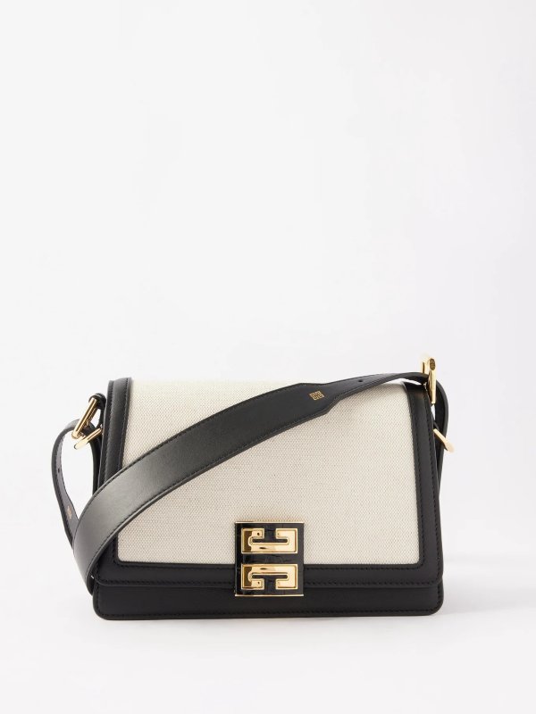 4G canvas and leather cross-body bag