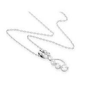 1.00 Carat tw White Sapphire Infinity Pendant with 18" Chain in Sterling Silver
