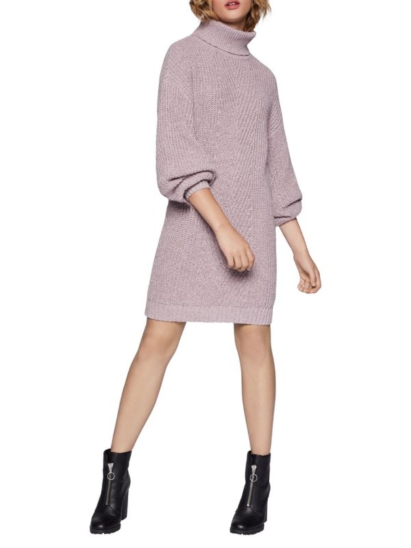 Turtleneck Cotton-Blend Sweater Dress