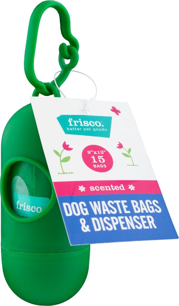 Dog Poop Bags + Dispenser, Scented, 15 count - Chewy.com
