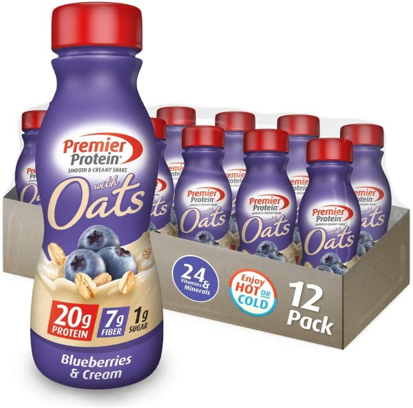 20g Protein Shake with Oats, Blueberries & Cream, 11.5 Fl Oz Bottle, (12Count)
